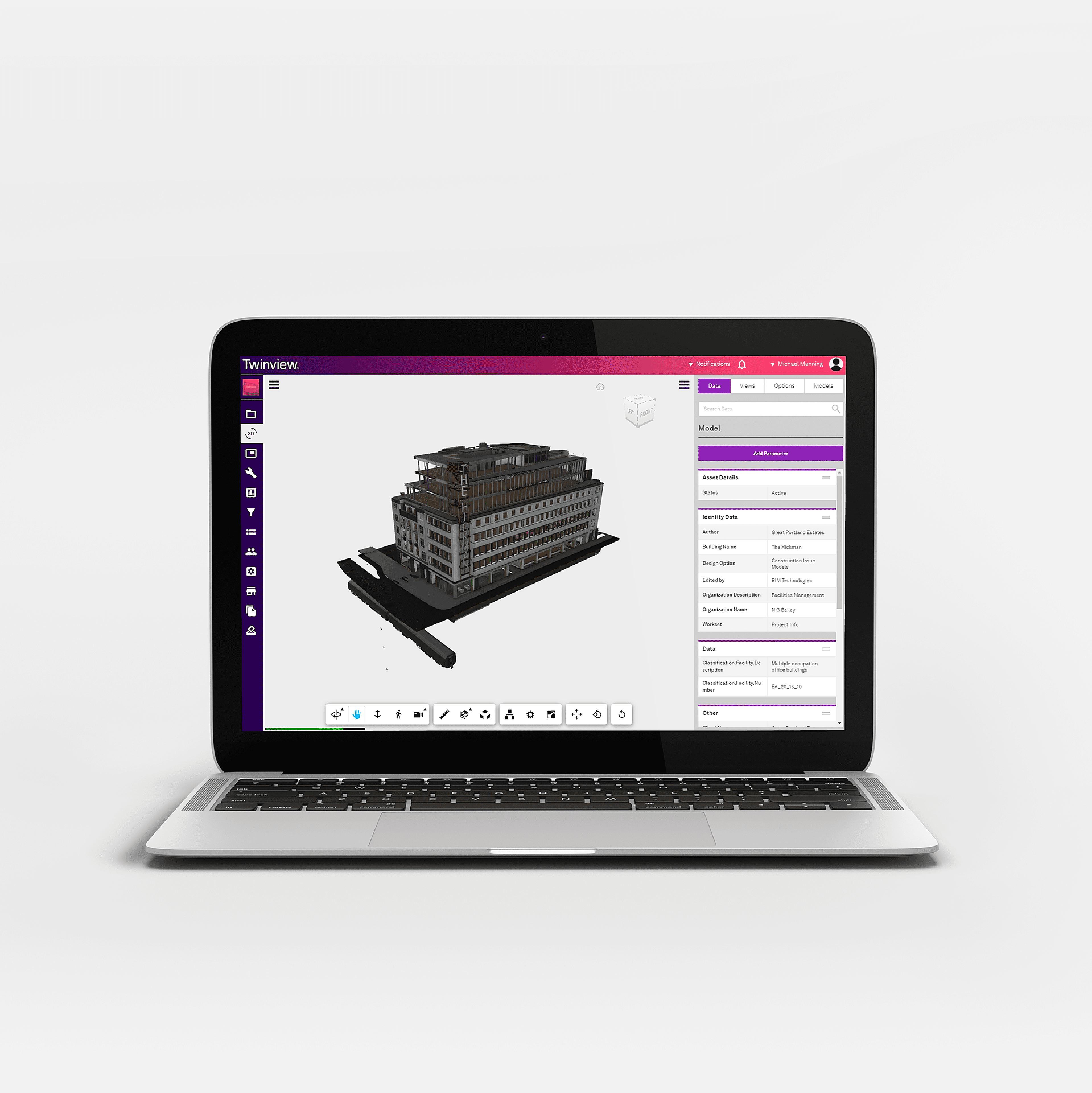 Twinview 3D model on a Macbook